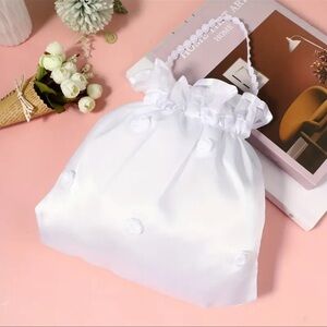 NEW: Elegant Bridal / Flower girl White Satin-like Bag